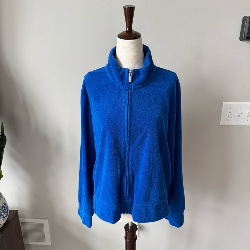 Juicy Couture Blue Full Zip-Up Terry Cloth Jacket - Royal Blue